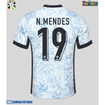 Camisa de Futebol Portugal Nuno Mendes #19 Equipamento Secundário Europeu 2024 Manga Curta